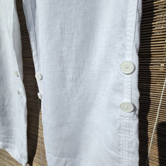 Juicy Couture Linen Adjustable Length Drawstring Wide Leg Trouser Pants Sz Small - Picture 5 of 10